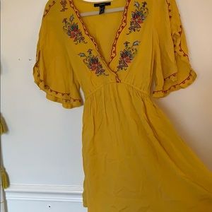 mustard embroidered sundress